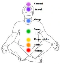 Charger l'image dans la galerie, position de chaque chakras nom et couleur