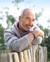 Charger l'image dans la galerie, Bracelet Homme en Cuir et Agate Grise