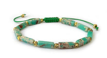 Charger l'image dans la galerie, Bracelet Pierres Naturelles Tube Plaqué Or 18K - Proposé en 8 versions de pierres différentes -