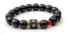 Charger l'image dans la galerie, Bracelet Porte-bonheur Tibétain en bois noir naturel - A1712
