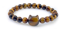 Charger l'image dans la galerie, Bracelet Chat en Oeil de Tigre Marron - A1783 -