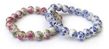 Charger l'image dans la galerie, Bracelets en porcelaine Fleurs de sérénité - proposés en Bleu ou Rose -
