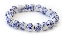 Charger l'image dans la galerie, Bracelets en porcelaine Fleurs de sérénité - proposés en Bleu ou Rose -