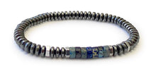 Charger l'image dans la galerie, Bracelet Protecteur en Hématite Naturelle et Jaspe Impérial Bleu - A1960 -