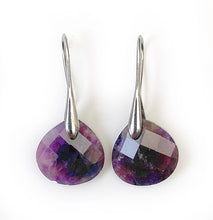 Charger l'image dans la galerie, Boucle d'Oreilles Pendantes Argentées et Pierre Naturelle - Proposé en 6 pierres différentes -