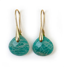 Charger l'image dans la galerie, Boucle d'Oreilles Pendantes Dorées et Pierre Naturelle - Proposées en 6 pierres différentes -