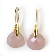 Charger l'image dans la galerie, Boucle d'Oreilles Pendantes Dorées et Pierre Naturelle - Proposées en 6 pierres différentes -