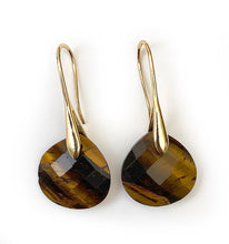 Charger l'image dans la galerie, Boucle d'Oreilles Pendantes Dorées et Pierre Naturelle - Proposées en 6 pierres différentes -