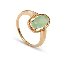 Charger l'image dans la galerie, Bague Goutte Zircon Vert & Plaqué Or Rose 585 - 4 tailles