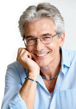 Charger l'image dans la galerie, Bracelet Oeil de tigre Bleu Royal et Hématite - A1820 -