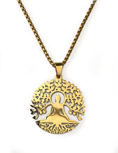 Charger l'image dans la galerie, Pendentif Bouddha sous l'Arbre de Vie - Proposé en Doré ou en Argenté -