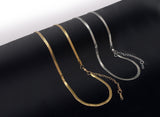 Chaines Acier Inoxydable Femme 3 mm Doré ou Argenté 45cm