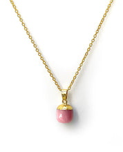 Charger l'image dans la galerie, Pendentif et boucles d'oreilles Goutte d'énergie en Calcedoine Rose