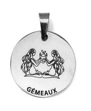 Charger l'image dans la galerie, Le pendentif du Zodiaque Gravé Argenté - 12 signes -