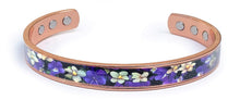 Charger l'image dans la galerie, Bracelet Jonc cuivre magnétique FLEURS - AM1930 -