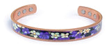 Bracelet Jonc cuivre magnétique FLEURS - AM1930 -