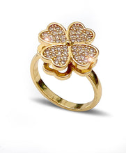Charger l'image dans la galerie, Bagues Trèfle & Strass - Proposé en doré ou en argenté -