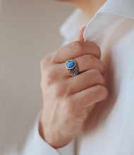 Charger l'image dans la galerie, Chevalières Puissance éternelle en argent 925ème ajustable- Proposés en 3 couleurs de perles -