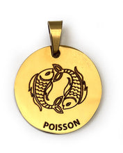 Charger l'image dans la galerie, Le pendentif du Zodiaque Gravé Doré - 12 signes -