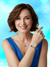 Charger l'image dans la galerie, Bracelet OEil Bleu de Nazar et OEil de chat Blanc - A1906 -