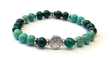 Charger l'image dans la galerie, Bracelet Arbre de Vie Agate de Feu et magnésite Turquoise du Pérou - A1956 -