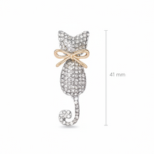 Charger l'image dans la galerie, Broche Chat Strass M1779 taille réelle 41mm