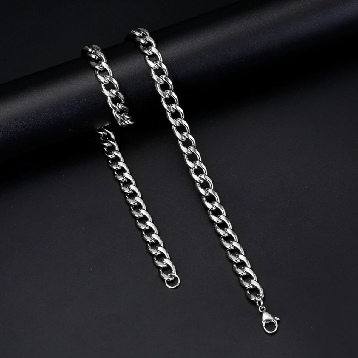 Lot De 2 Bracelets Acier Inoxydable Homme - Chaîne Grise Multi-rangs - Neuf Sans Emballage