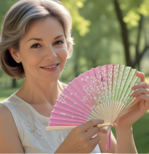 Charger l'image dans la galerie, Eventail en Soie Motif floral - L1525 -