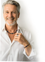 Charger l'image dans la galerie, Bracelet Oeil de tigre marron et Pierres de lave - A1819