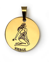 Charger l'image dans la galerie, Le pendentif du Zodiaque Gravé Doré - 12 signes -