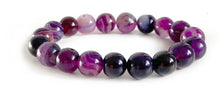Charger l'image dans la galerie, Bracelet du Bonheur en Agate Pourpre 10 mm - A1294 -