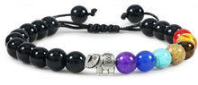 Charger l'image dans la galerie, Bracelet Eléphant 7 Chakras Réglables - Proposé en 5 couleurs de pierre différentes -