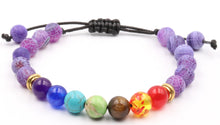 Charger l'image dans la galerie, Bracelet Réglable 7 Chakras - Proposé en 8 pierres de couleurs différentes -