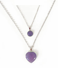 Charger l'image dans la galerie, Pendentif Duo Amour & Félicité Coeur - Proposé en 6 pierres différentes -