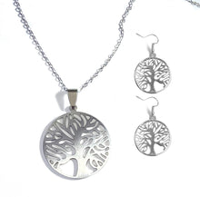 Charger l'image dans la galerie, Parure en Argent Massif 925ème Collier et Boucles d'Oreilles Arbre de Vie  - F1151 -