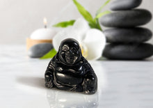 Charger l'image dans la galerie, Statue de Bouddha Rieur en Obsidienne Noire - P1341 -