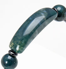 Charger l'image dans la galerie, Bracelet en Cuir et sa Puissante Pierre d'Energie Agate Mousse