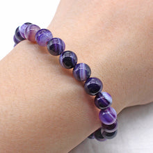Charger l'image dans la galerie, Bracelet du Bonheur en Agate Pourpre 10 mm - A1294 -