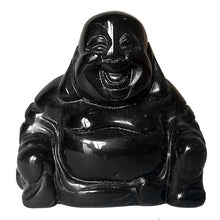 Charger l'image dans la galerie, Statue de Bouddha Rieur en Obsidienne Noire - P1341 -