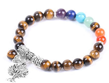 Charger l'image dans la galerie, Bracelet 7 Chakras Pendant Arbre de Vie et Perle - Proposé en 2 Couleurs -