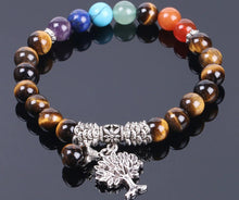 Charger l'image dans la galerie, Bracelet 7 Chakras Pendant Arbre de Vie et Perle - Proposé en 2 Couleurs -
