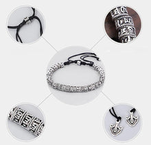 Charger l'image dans la galerie, Bracelet Tibétain en Métal Argenté Om Mani Padme Hum - A1062 -