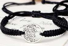 Charger l'image dans la galerie, Bracelet Porte Bonheur Corde & Arbre de Vie Argenté - Proposé en 3 couleurs -