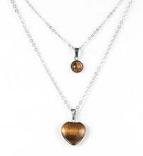 Charger l'image dans la galerie, Pendentif Duo Amour & Félicité Coeur - Proposé en 6 pierres différentes -