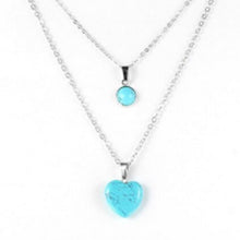 Charger l'image dans la galerie, Pendentif Duo Amour & Félicité Coeur - Proposé en 6 pierres différentes -