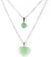 Charger l'image dans la galerie, Pendentif Duo Amour & Félicité Coeur - Proposé en 6 pierres différentes -