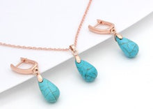 Charger l'image dans la galerie, Parure Sérénité en Howlite Turquoise - Proposé en Argenté ou en Doré -