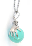 Pendentif Mains et Pierre Chakras - Proposé en 8 pierres de couleurs différentes -