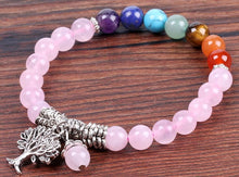 Charger l'image dans la galerie, Bracelet 7 Chakras Pendant Arbre de Vie et Perle - Proposé en 2 Couleurs -