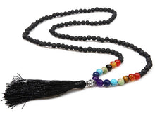 Charger l'image dans la galerie, Sautoir Chapelet 7 Chakras Bouddha & Pierre de Lave - E1020 -